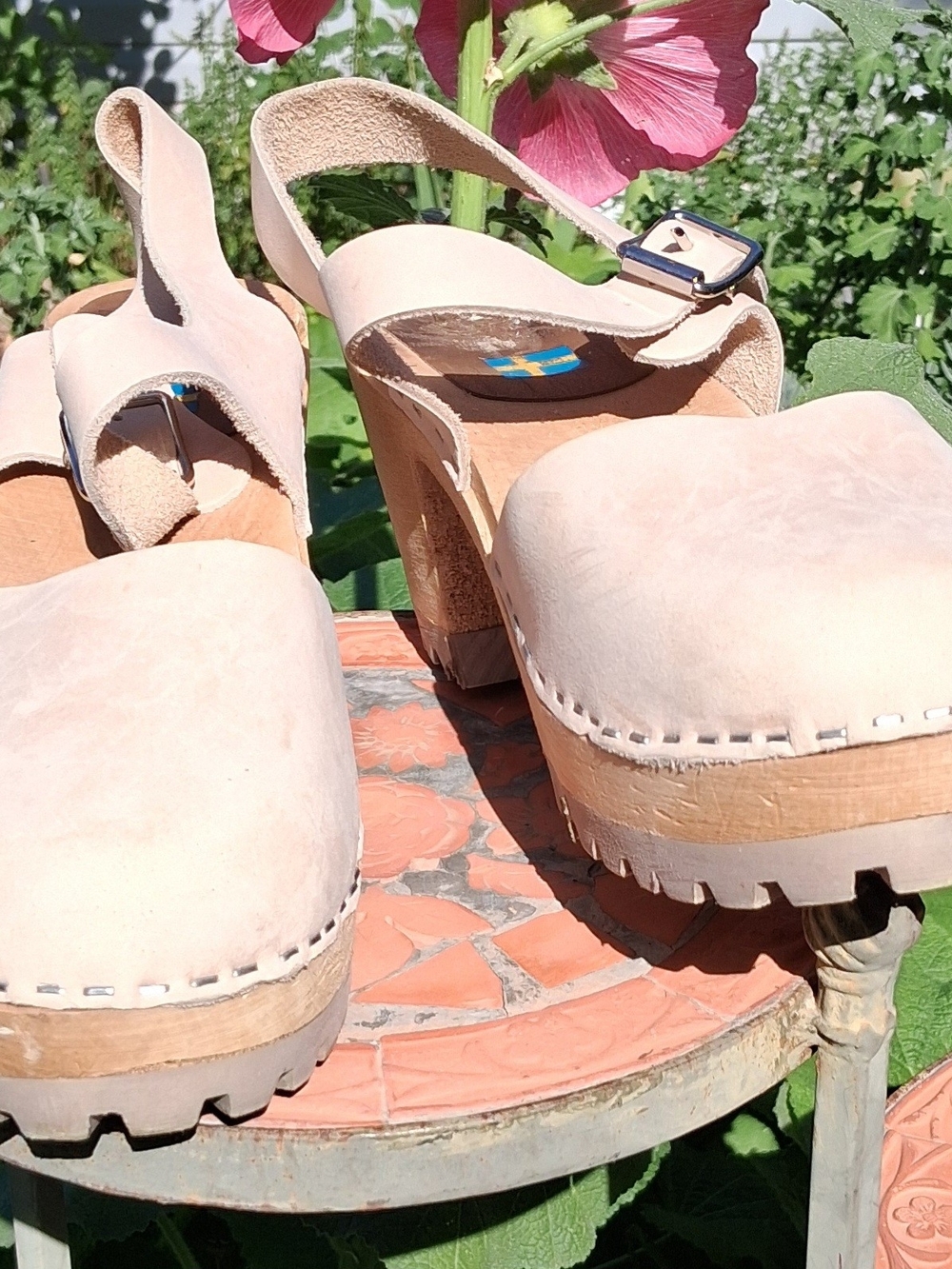 MIA Women’s  Suede Slingback Clog with Wooden Platform